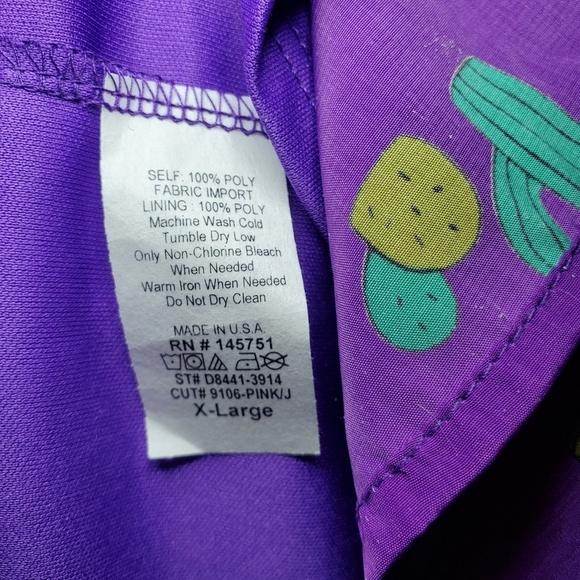 Peach California Cactus Print XL Purple blouson dress - Picture 10 of 10